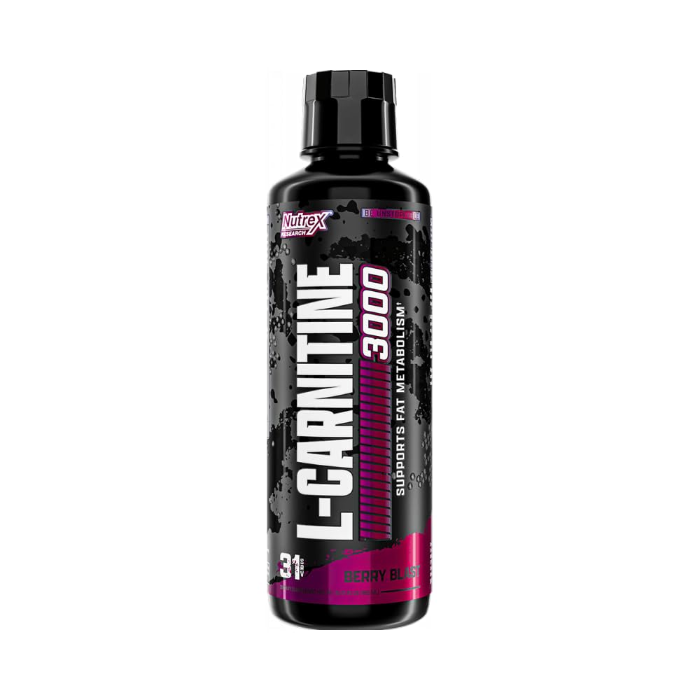 Nutrex Research L Carnitine 3000 - Clinically Dosed L-Carnitine Liquid for Energy, Metabolism & Muscle Recovery - Delicious Strawberry Watermelon - No Sugar, No Carbs, No Stimulants - 31 Servings