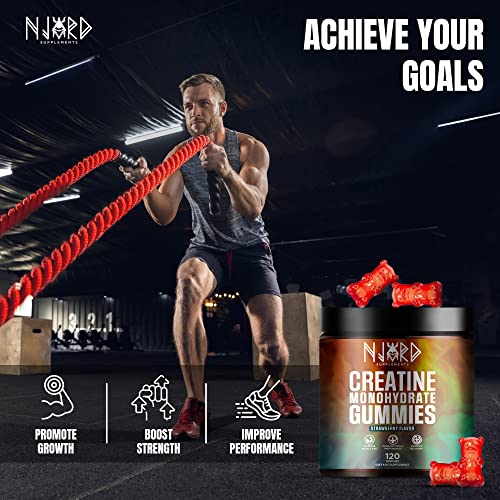 NJORD SUPPLEMENTS Creatine Monohydrate Gummy Candy, Sugar-Free, 60 Servings