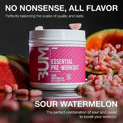 RAW Essential Pre-Workout Powder (Sour Watermelon) - Chris Bumstead Sports Nutrition