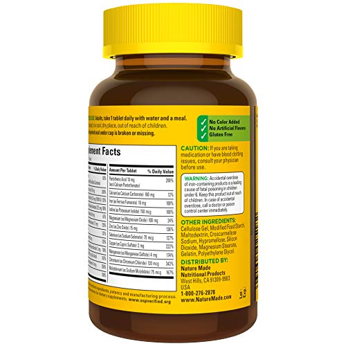 Nature Made Multivitamin Tablets with Iron, Multivitamin for Women and Men