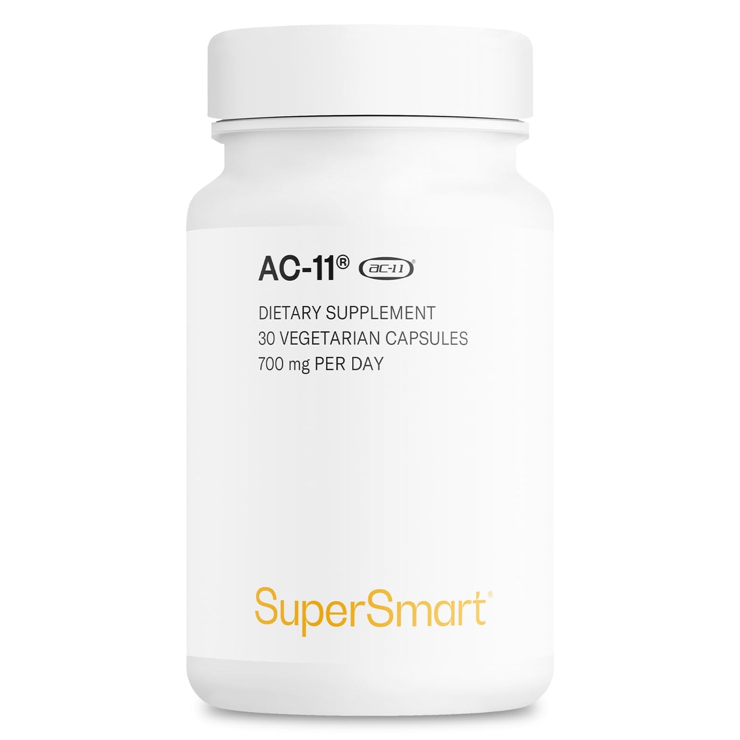 Supersmart AC-11 Supplement 700mg per Day (Cat's Claw Extract) - Uncaria Tomentosa Bark | Non-GMO & Gluten Free - 60 Vegetarian Capsules | Extract from Uncaria tomentosa with plant bioactive ingredients - 60 capsules