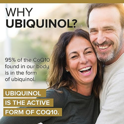 Qunol Ubiquinol CoQ10 200mg Softgels, Powerful Antioxidant for Heart and Vascular Health