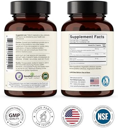 SANDHUHERBALS Magnesium Complex 6-in-1 Bundle with Papaya Leaf Extract Capsules (120 Count Each) | for Men & Women