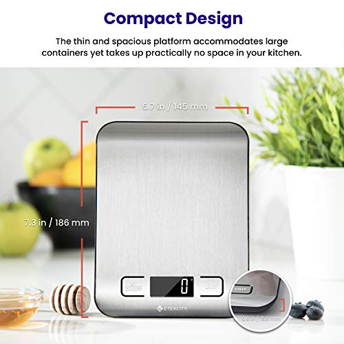Etekcity Food Scale, Digital Kitchen Scale, 304 Stainless Steel, Weight in Grams