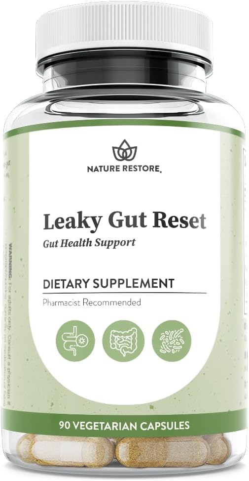 Nature Restore Marshmallow Root & L-Glutamine Gut Health Supplement. Advanced GI Barrier, Leaky Gut & Tight Junction Support – Soothing Acid Reflux, GERD & Bloating Comfort Tonic