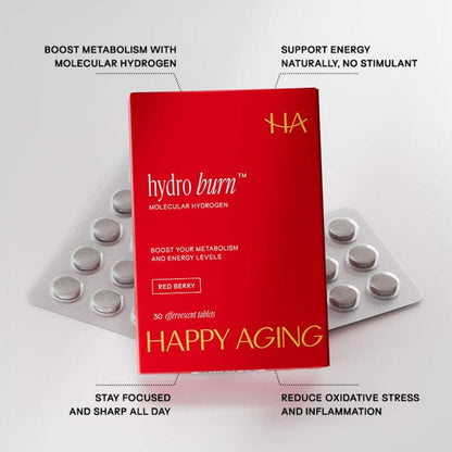 Happy Aging Longevity’s Essential Duo – Longevity Shot + Hydro Burn | Metabolic Health, Energy & Vitality | NAD+ Support + Hydrogen Tablets | 2 Units