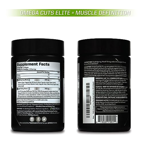 PMD Sports Omega Cuts Elite Fat Loss-Muscle Defining Formula - Omega Fatty Acids