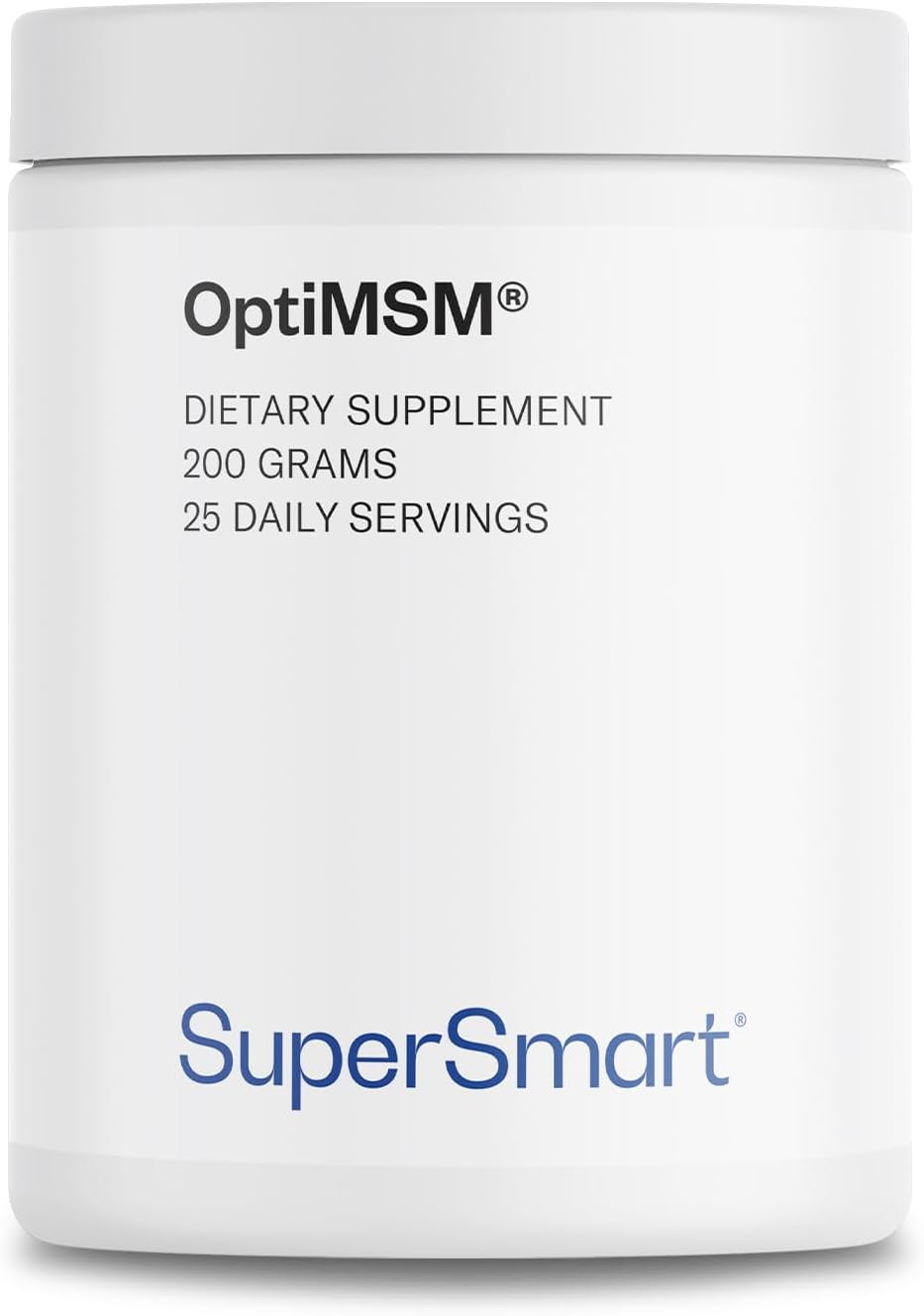 Supersmart - OptiMSM (Methyl-Sulfonyl-Methane) - Patented High Purity Formula | Non-GMO & Gluten Free - 200 g
