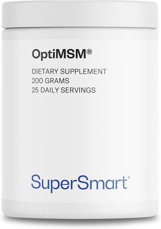 Supersmart - OptiMSM (Methyl-Sulfonyl-Methane) - Patented High Purity Formula | Non-GMO & Gluten Free - 200 g