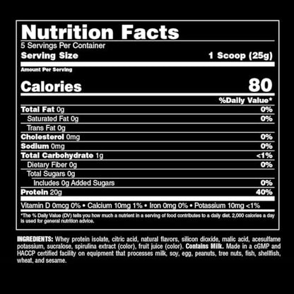 Clear Whey Isolate Protein Powder - Easy to Digest and Mix, 5g BCAA, Deliciously Juicy