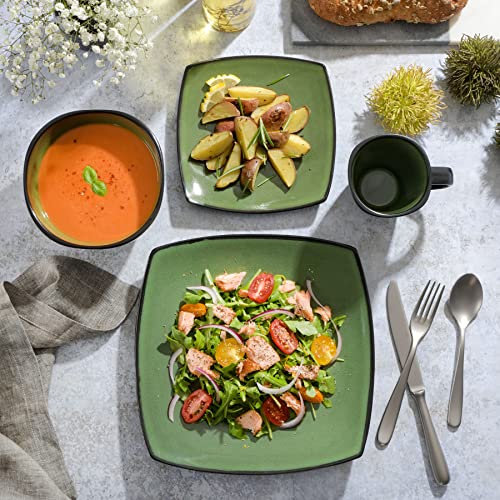 Gibson 99811.16R Dinnerware set, Soho Square, Green, Service for 4 (16pc)