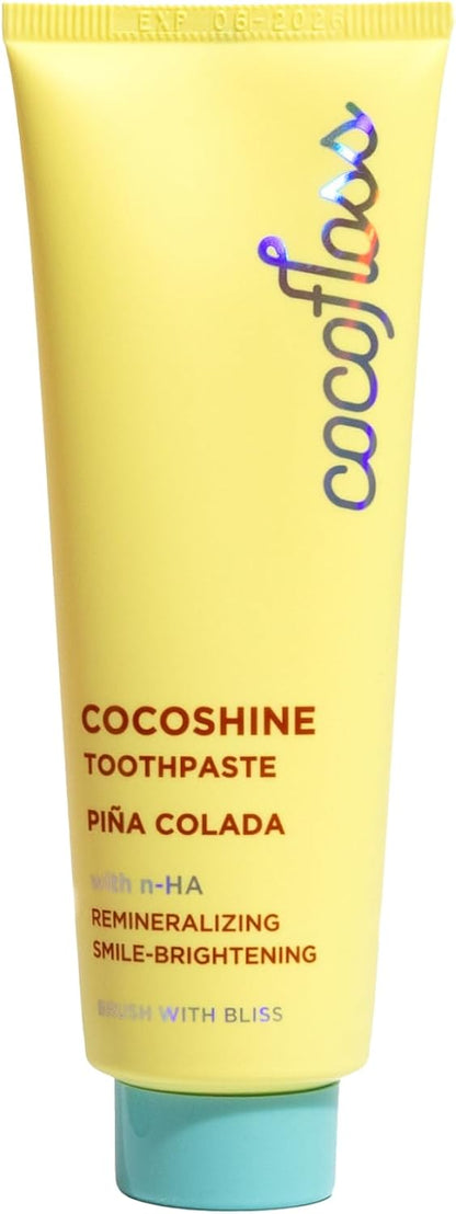 Cocoshine 15% Nano-Hydroxyapatite Toothpaste by COCOLAB, Pina Colada 3.4oz
