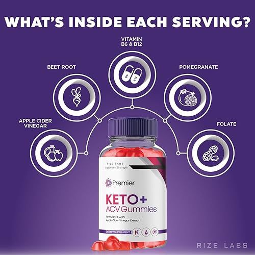 rize labs (3 Pack) Premier Keto ACV Gummies, Premier Keto Gummies for Advanced Weight