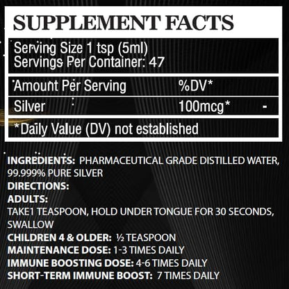 BIOIMMUNE Colloidal Silver Hydrosol Immune Support. Highest Bio-Availability. Clean, Pure & Safe – 99.999% Pure Silver. 3rd Party Verified, Made in USA. Will Remove Unwanted Tiny Visitors