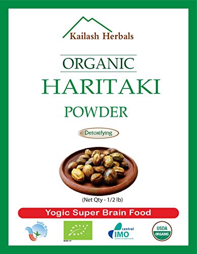 Organic Haritaki Powder - Kailash Herbals - USDA Certified Organic, 1/2 Pound
