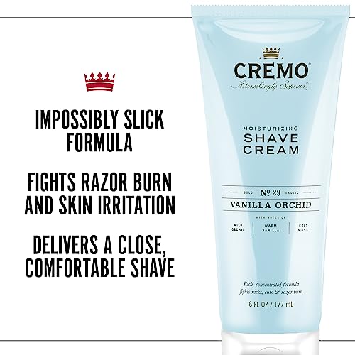 Cremo Vanilla and Orchid Moisturizing Shave Cream, Astonishingly Superior Ultra-Slick
