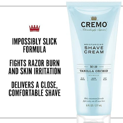 Cremo Vanilla and Orchid Moisturizing Shave Cream, Astonishingly Superior Ultra-Slick