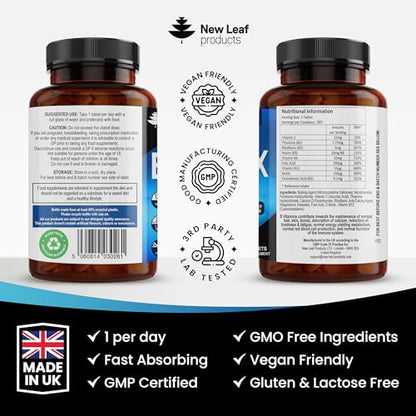 Vitamin B Complex - 365 Small Tablets (One Year Supply) High Strength All 8 B Vitamins