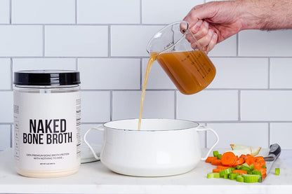 NAKED Bone Broth - Beef Bone Broth Protein Powder - 21G Protein, 17G Collagen - Gut Health and Joint Supplement - Unflavored - No GMO, Gluten-Free, Soy Free - 1LB