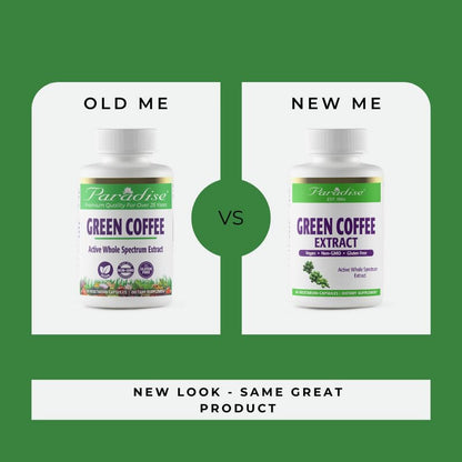 Paradise Herbs Green Coffee Bean, Vegan, Gluten Free, Non GMO, Active Whole Spectrum