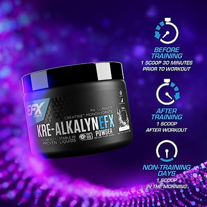 EFX Sports Kre-Alkalyn EFX Powder | pH Correct Creatine Monohydrate Powder Supplemen