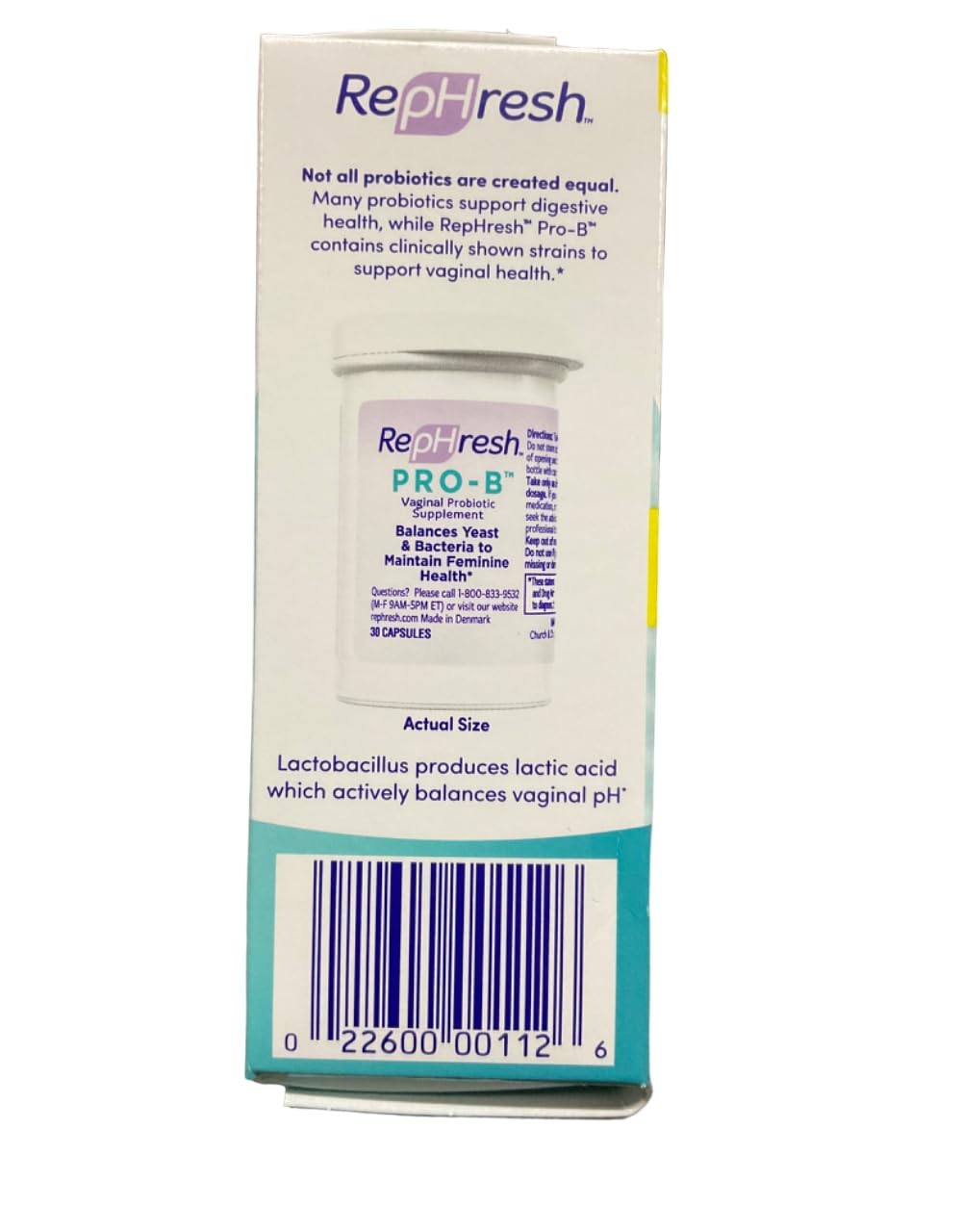 RepHresh Pro-B Probiotic Feminine Supplement FamilyValue 3Pack (30Count)