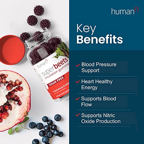 humanN SuperBeets Circulation Gummies - Heart-Healthy Energy, Grape Seed Extract