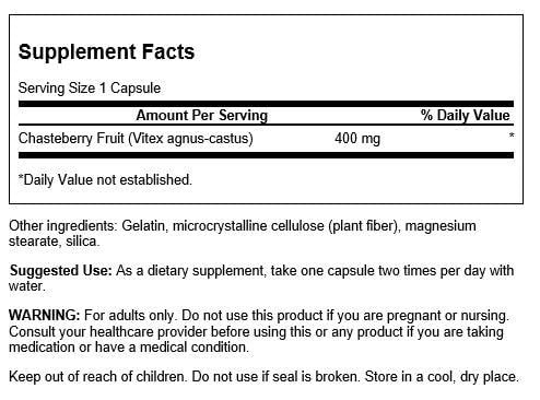 Swanson Chasteberry Fruit - Herbal Supplement Promoting Women's Health & Menopausal & Menstrual Support