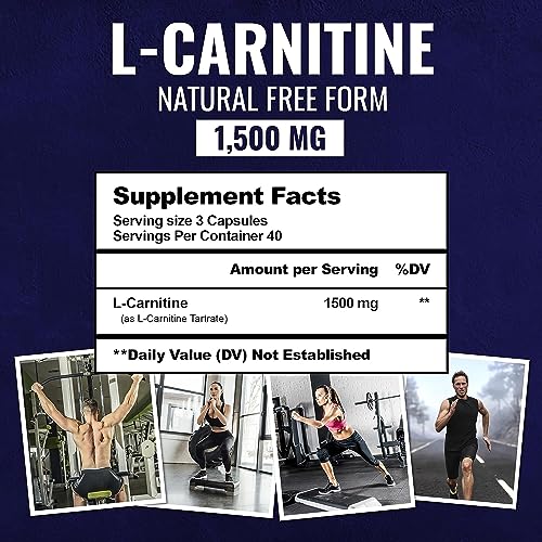 Premium L-Carnitine Tartrate Supplement - 1500mg - Utilize Fat for Energy with Tartrate