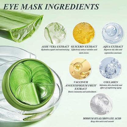 Under Eye Mask - 60 PCS Aloe Vera Under Eye Patches - Combat Puffy Eyes, Dark Circles