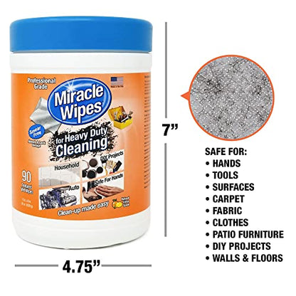 MiracleWipes for Heavy Duty Cleaning (90 Count) - All Purpose Cleaner, Kitchens