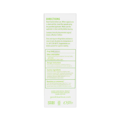 Good Clean Love BiopHresh Vaginal Homeopathic Suppository, Bacterial Vaginosis Treatment for Women