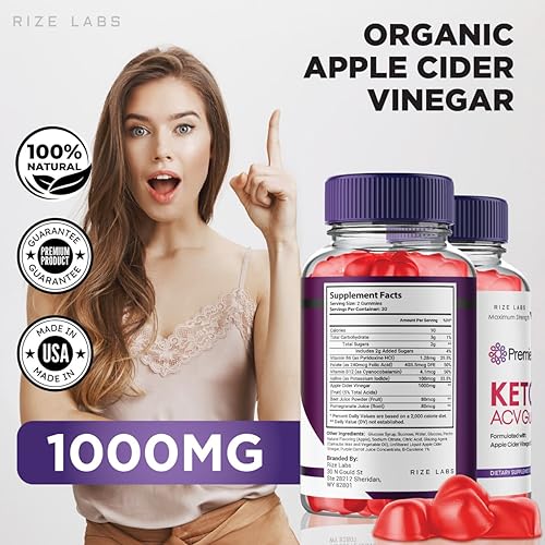 rize labs (3 Pack) Premier Keto ACV Gummies, Premier Keto Gummies for Advanced Weight