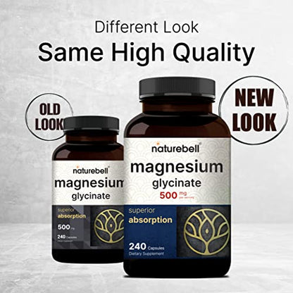 2 Pack Magnesium Glycinate 500mg, 480 Capsules – 100% Chelated for Max Absorption