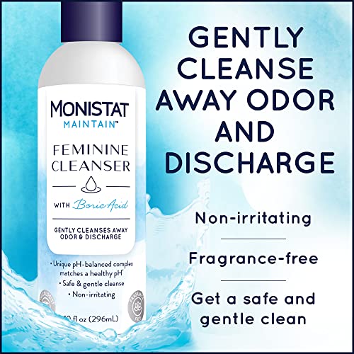 Monistat Boric Acid Feminine Cleanser, Fragrance Free Feminine Wash, 10 Fl
