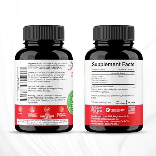 Sandhu's Uripac 35 Vegetarian Capsules with 9X High Strength 240mg Cranberry