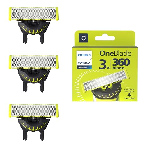 Philips Norelco Genuine OneBlade 360 Blade Replacement Blades New Version, 3 Count