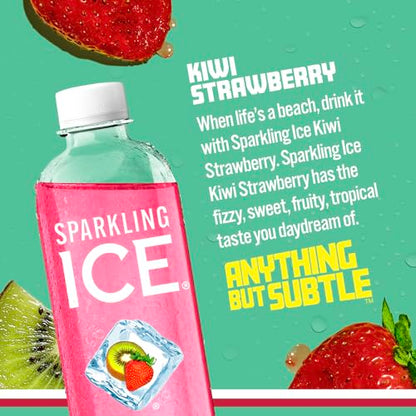 Sparkling Ice, Kiwi Strawberry Sparkling Water, Zero Sugar Flavored Water, with Antioxidant