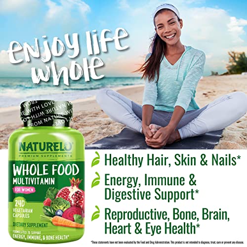 NATURELO Whole Food Multivitamin for Women - with Vitamins, Minerals, & Organic