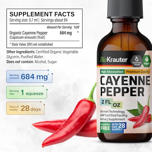 MAUWE HERBS Cayenne Pepper Supplement - Organic Cayenne Pepper Tincture