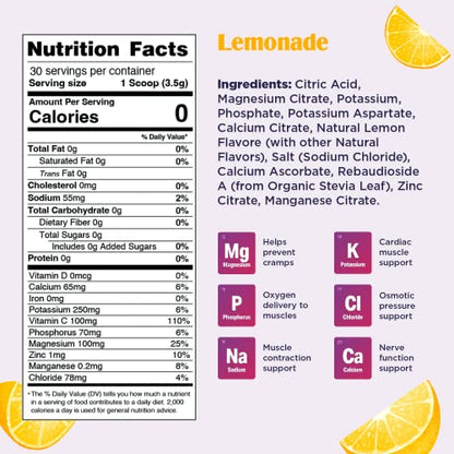 Ultima Replenisher Electrolyte Hydration Drink Mix, Lemonade, 30 Serving Tub