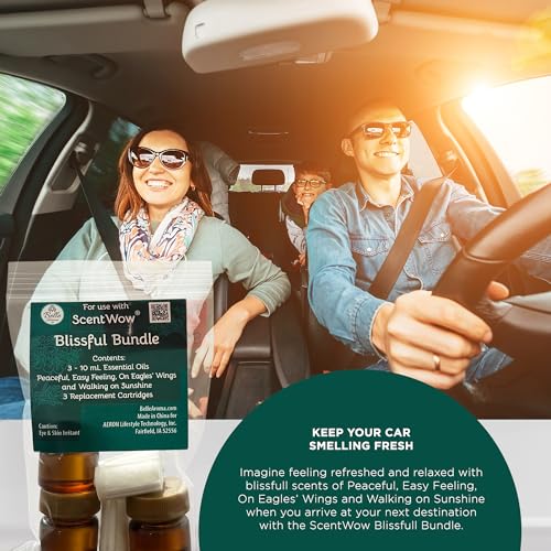 ScentWow® Aromatherapy Car Diffuser Refill Essential Oil Bundle with Three Refill Pads and 10ml Bottles