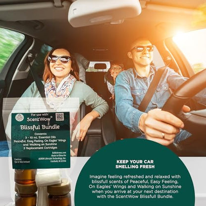 ScentWow® Aromatherapy Car Diffuser Refill Essential Oil Bundle with Three Refill Pads and 10ml Bottles