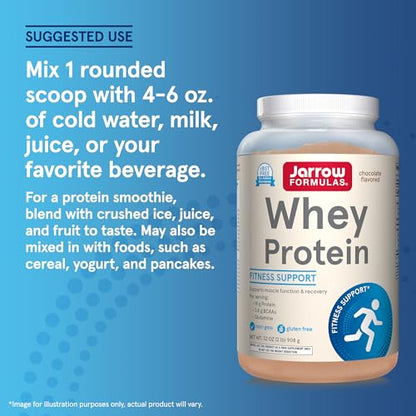 Jarrow Formulas Whey Protein With 18 g of Protein, 3.8 g of BCAAs, & Glutamine, Dietary