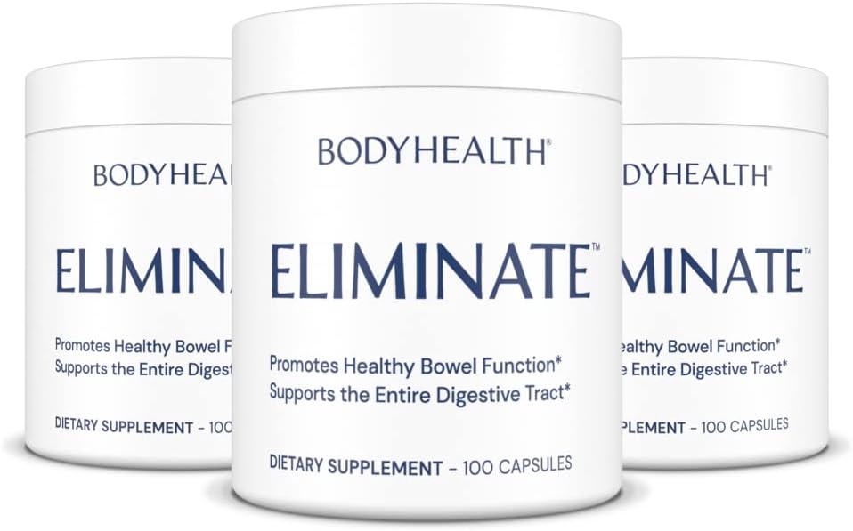 BodyHealth Intestinal Cleanse - Eliminate, Colon Cleanser Detox, Gentle Laxative Pills and Bowel Flush Constipation Relief for Adults, Body Cleanse for Colon Health and Clean Gut (100 Capsules)