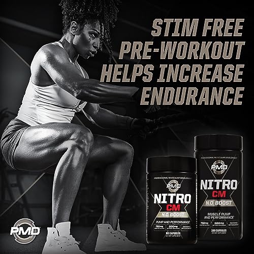 PMD Sports Nitro cm - Nitric Oxide with Agmatine Pre Workout Supplement - Muscle