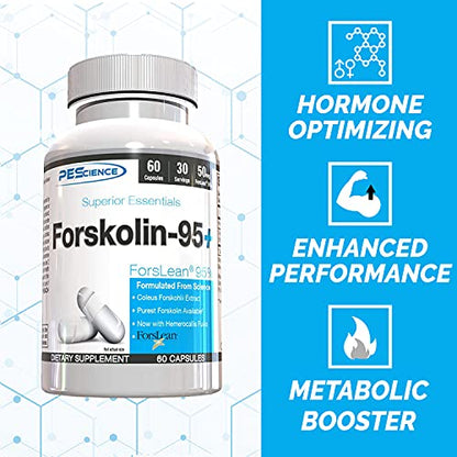 PEScience Forskolin Capsules, 95% Pure Forskolin Extract, Patented ForsLean, 60 Count