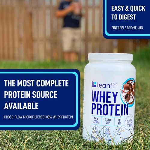 LeanFit® Grass-fed Whey Protein Powder, Natural Chocolate, Gluten-Free, Keto