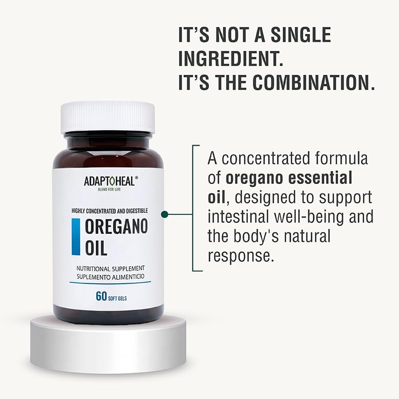 ADAPTOHEAL Oil of Oregano with 15% Carvacrol 4000mg, 60 Softgels