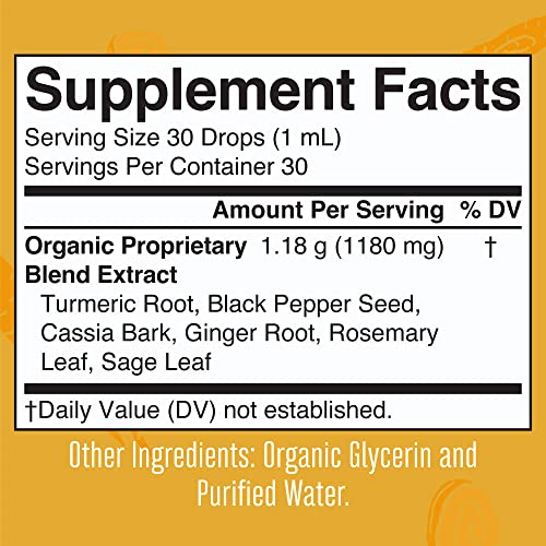 MaryRuth Organics Turmeric Gold Liquid Drops, USDA Organic, Herbal Blend Liquid Drops